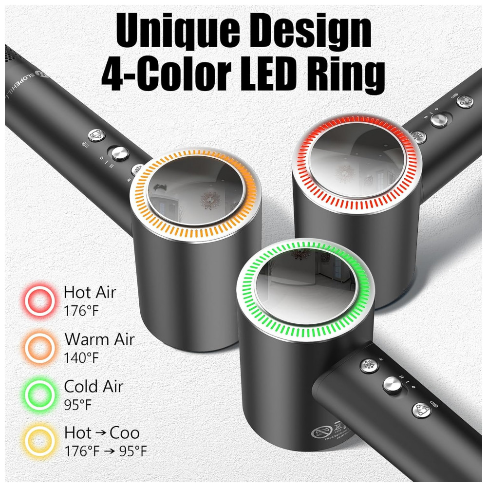 ECTQ753V1KYD0B_5-1.jpg - Secador de Cabelo Profissional slopehill 160.000 RPM 0,8lb Ultraleve, Tecnologia de 6 Bilhões de Íons para Redução de 98% do Frizz, Controle Inteligen