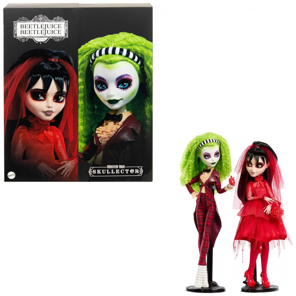 ECTQ77KGNX6D0B_0-1.jpg - Monster High Skullector Beetlejuice & Lydia Deetz 2-Pack – Bonecas Colecionáveis