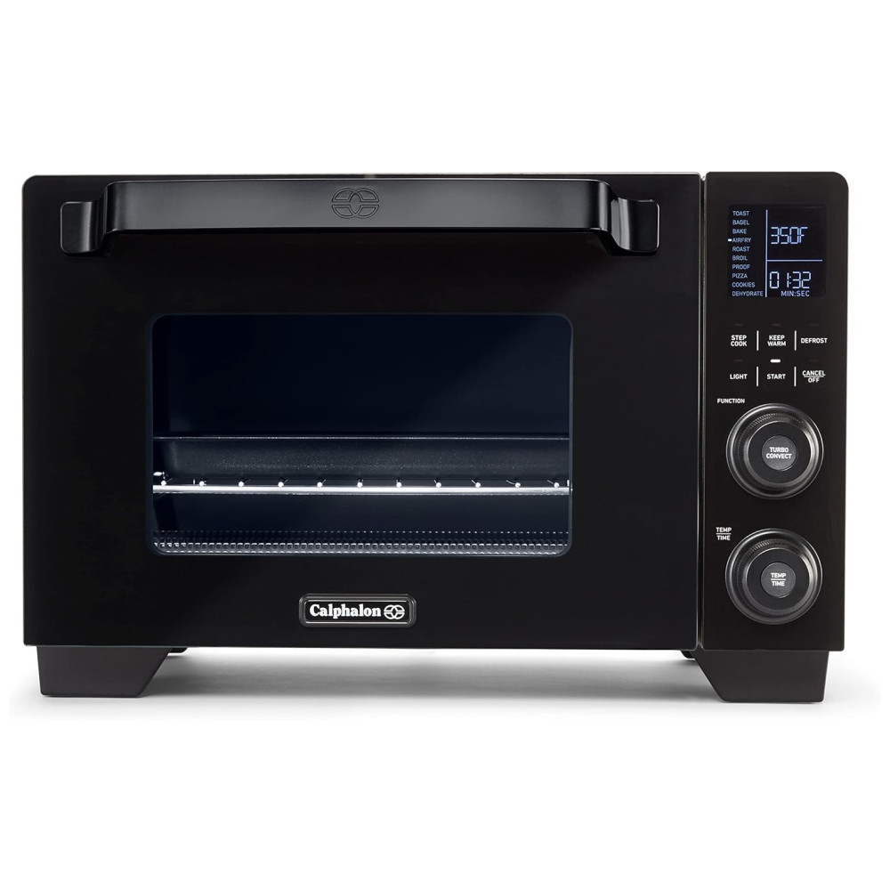 ECTQ7CS4WJ390B_0-2.jpg - Forno Elétrico de Bancada com Controle de Temperatura e Temporizador, Aço Inoxidável, 110v, CALPHALON 2157182, Preto