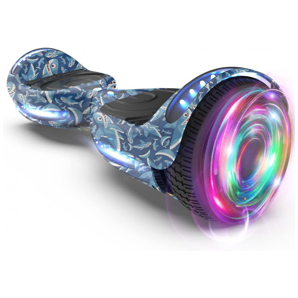 Hoverboard Certified HS2.01 Baby Shark com Roda Flash Bluetooth, Luzes de LED e Autoequilíbrio