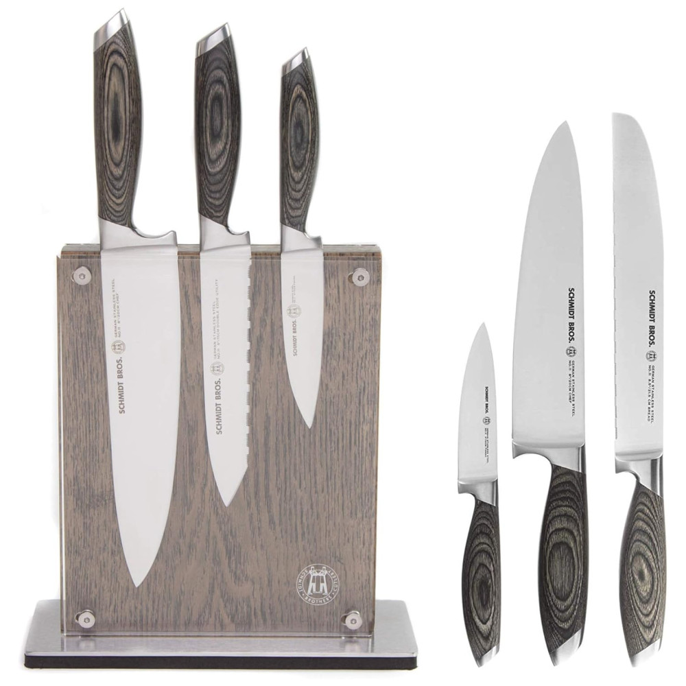 ECTQ7J5FDLD70B_0-1.jpg - Conjunto de Facas em Aço Inoxidável com Bloco de Bancada em Acrílico 7 Peças SCHMIDT BROS. SBCBA07PM2 Marrom