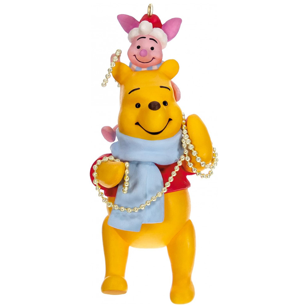 ECTQ7SMXMQZB0B_0-1.jpg - Enfeite Natalino Hallmark Keepsake Disney Ursinho Pooh Decorando a Árvore, Plástico 8,5x3,5x3,2 cm