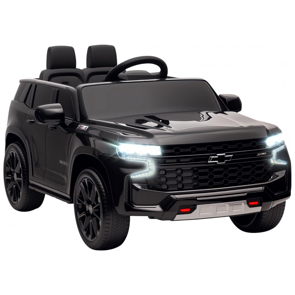ECTQ7TRRJ5FB0B_0-1.jpg - Carro Elétrico Infantil Aosom Licensed Chevrolet Tahoe, Bateria 12V 7AH, Controle Remoto para Pais, Luzes LED, Música, Suspensão, 3 Velocidades, Preto