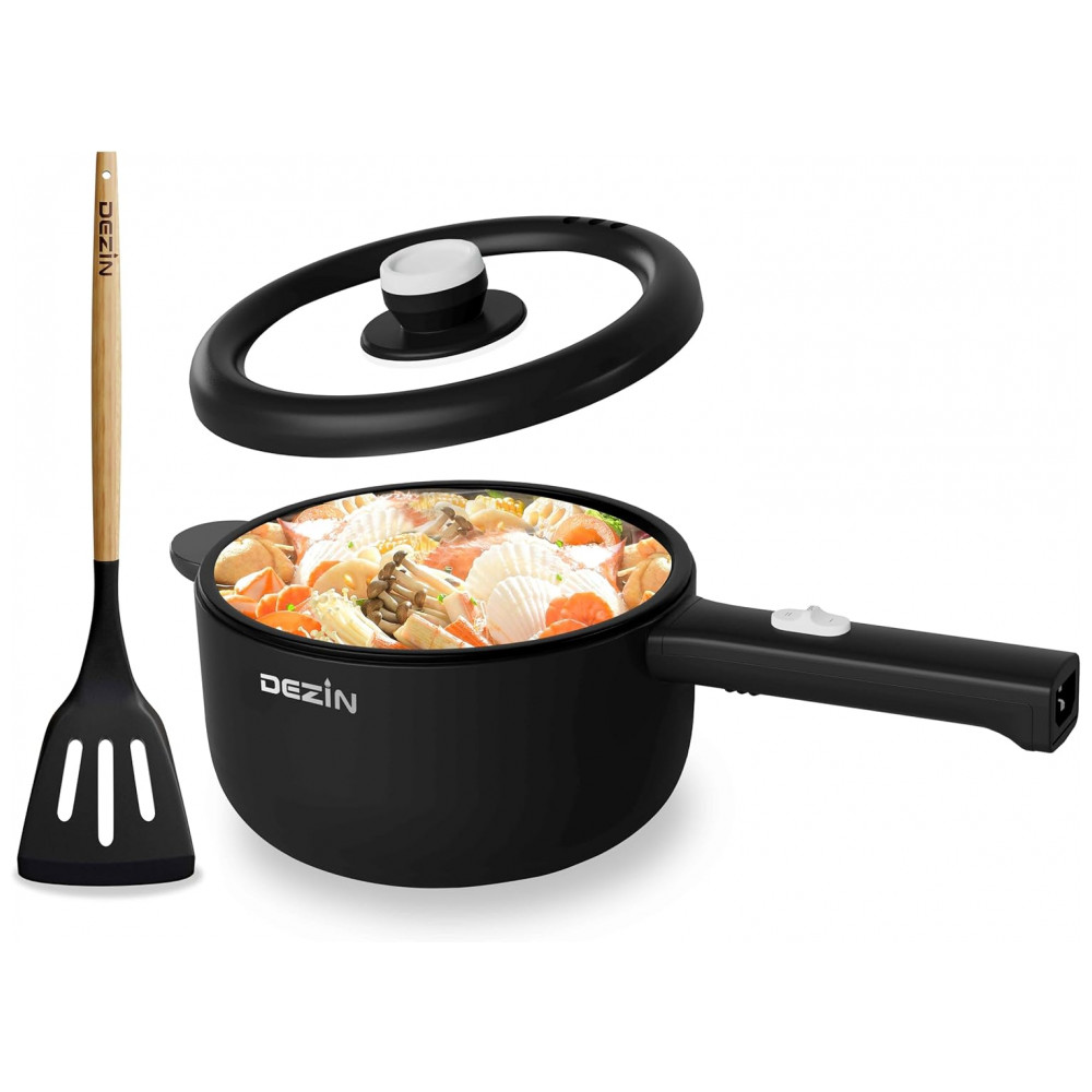 ECTQ7TW13SXB0B_0-1.jpg - Mini Panela Elétrica Dezin 2L Preta com Revestimento Antiaderente Função Sauté Potência Ajustável Voltagem 110V