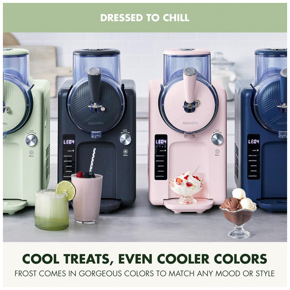 Máquina de Sorvete e Bebidas Geladas GreenPan Frost, Soft Serve, Frozen, Sorbet, Milkshakes, Coquetéis, Sem a Necessidade de Congelador, 7 Texturas, - Imagem 12