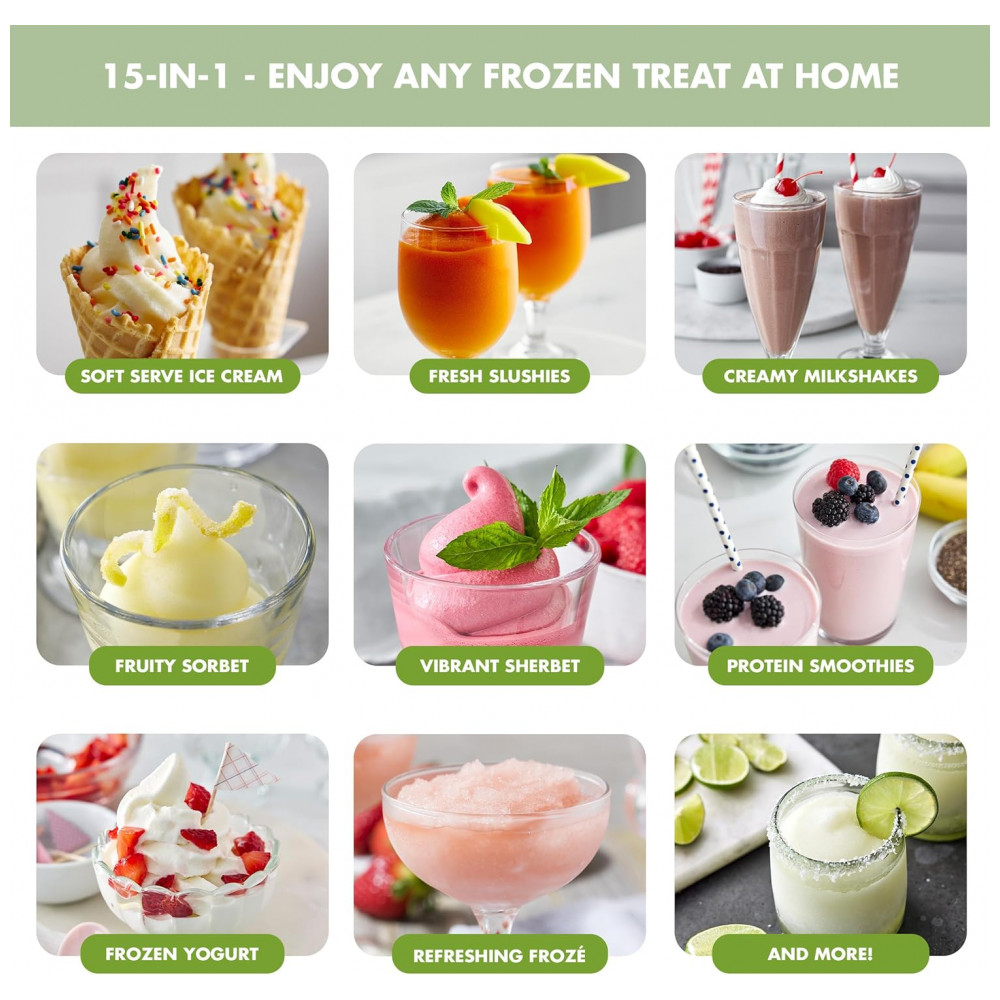 Máquina de Sorvete e Bebidas Geladas GreenPan Frost, Soft Serve, Frozen, Sorbet, Milkshakes, Coquetéis, Sem a Necessidade de Congelador, 7 Texturas, - Imagem 4