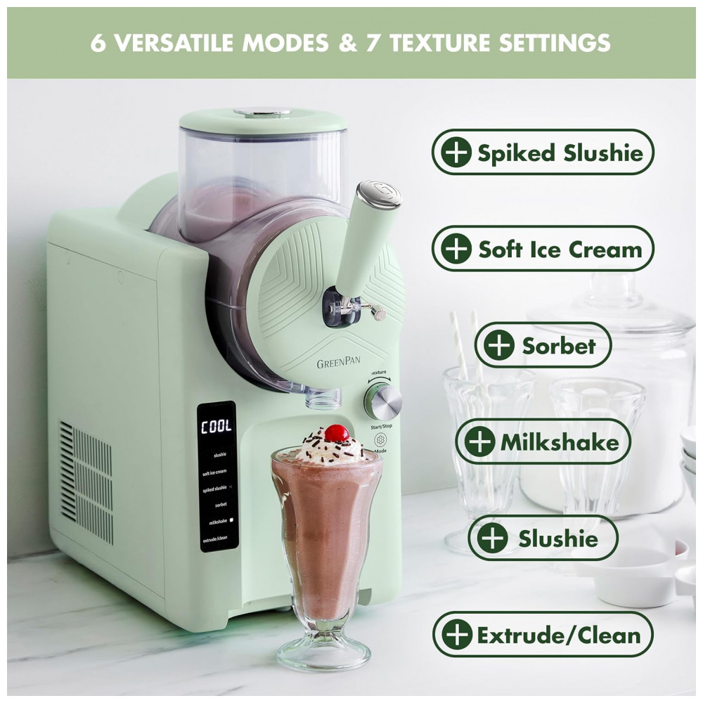 Máquina de Sorvete e Bebidas Geladas GreenPan Frost, Soft Serve, Frozen, Sorbet, Milkshakes, Coquetéis, Sem a Necessidade de Congelador, 7 Texturas, - Imagem 6