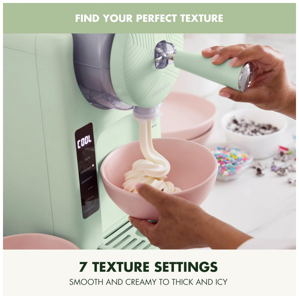Máquina de Sorvete e Bebidas Geladas GreenPan Frost, Soft Serve, Frozen, Sorbet, Milkshakes, Coquetéis, Sem a Necessidade de Congelador, 7 Texturas, - Imagem 9
