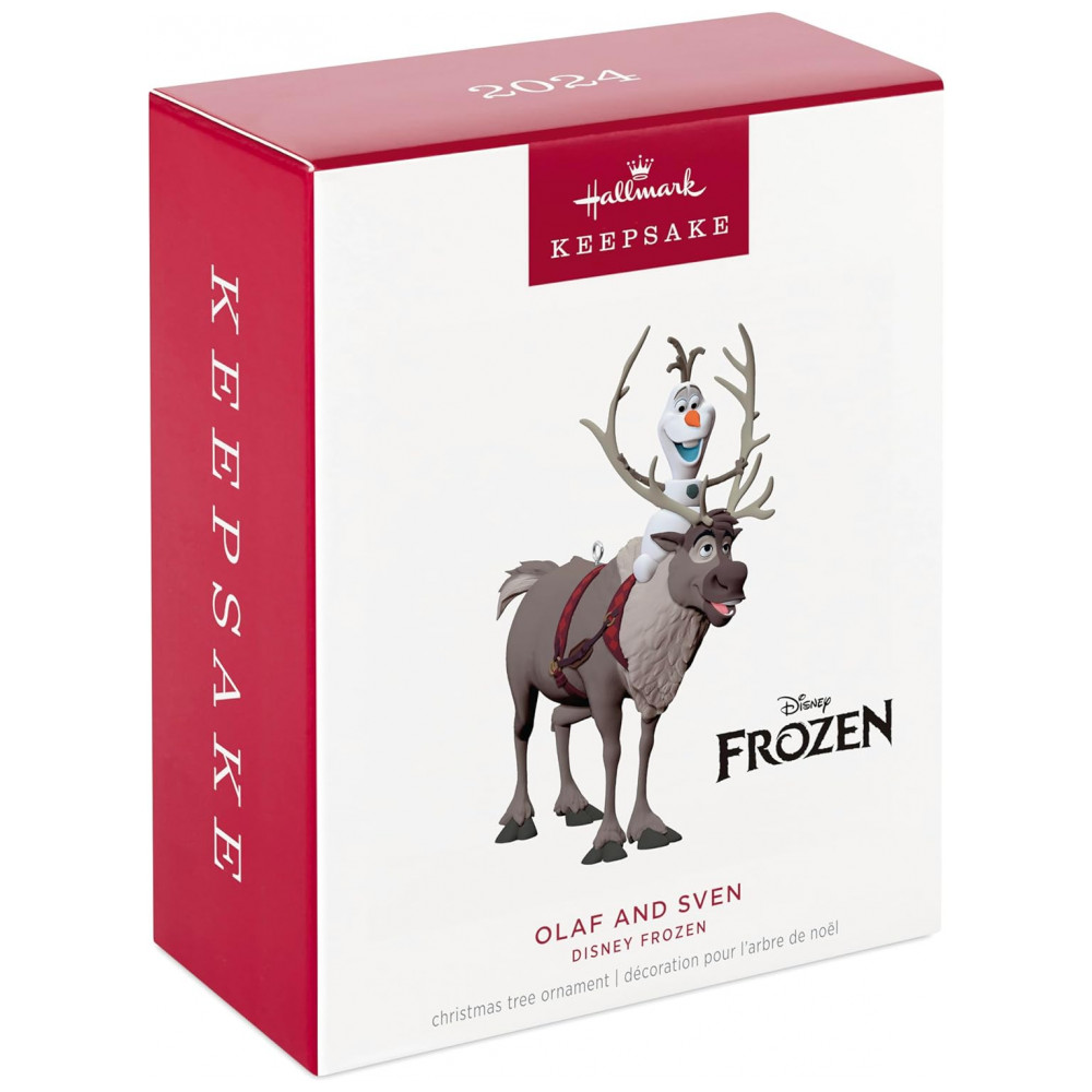 ECTQ7W3ND9XC0B_2-1.jpg - Enfeite de Natal Hallmark Keepsake Disney Frozen Olaf e Sven em Plástico Multicolorido, 4 x 8,9 x 8,2 cm