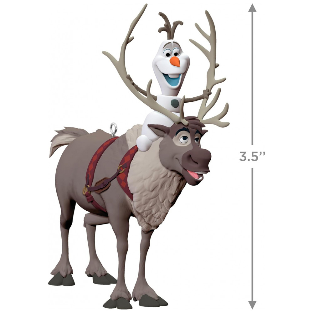 ECTQ7W3ND9XC0B_4-1.jpg - Enfeite de Natal Hallmark Keepsake Disney Frozen Olaf e Sven em Plástico Multicolorido, 4 x 8,9 x 8,2 cm