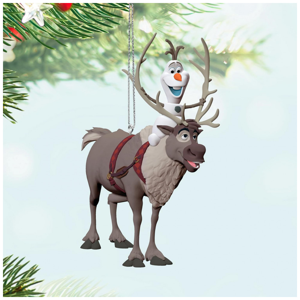 ECTQ7W3ND9XC0B_5-1.jpg - Enfeite de Natal Hallmark Keepsake Disney Frozen Olaf e Sven em Plástico Multicolorido, 4 x 8,9 x 8,2 cm