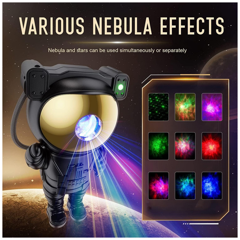 ECTQ8482YKRB0B_1-1.jpg - Projetor de Galáxia Mooyran para Decoração de Sala de Jogos Preto Astronauta Projetor de Estrelas, Acessório Incrível para Quarto de Homens, Luz de Ne