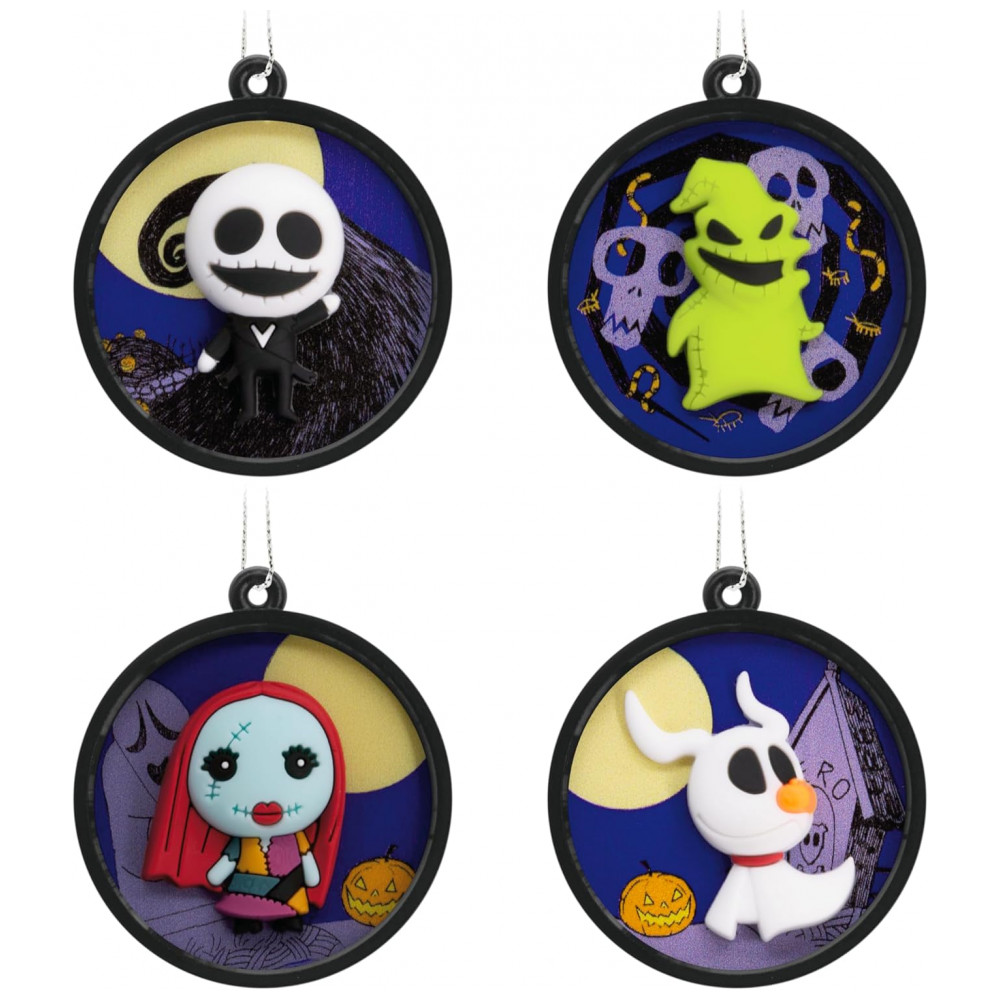 ECTQ86VM8TSC0B_0-1.jpg - Conjunto de 4 Mini Enfeites de Natal Hallmark Disney Tim Burton "O Estranho Mundo de Jack" em Plástico Inquebrável, 3,8 x 4,4 x 4,3 cm