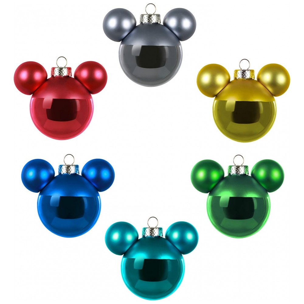 ECTQ88SPRZ480B_1-1.jpg - Conjunto de 6 Ornamentos de Vidro Hallmark Keepsake Mickey Mouse 2022, Silhuetas Coloridas com Detalhes Metálicos