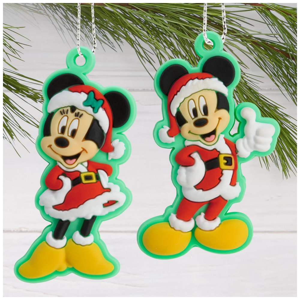 ECTQ89S1CTSC0B_2-1.jpg - Conjunto Hallmark Disney Mini Enfeites de Natal com Topo de Árvore Mickey e Minnie, 5 Peças em PVC Inquebrável, 13 x 8,4 x 1,9 cm