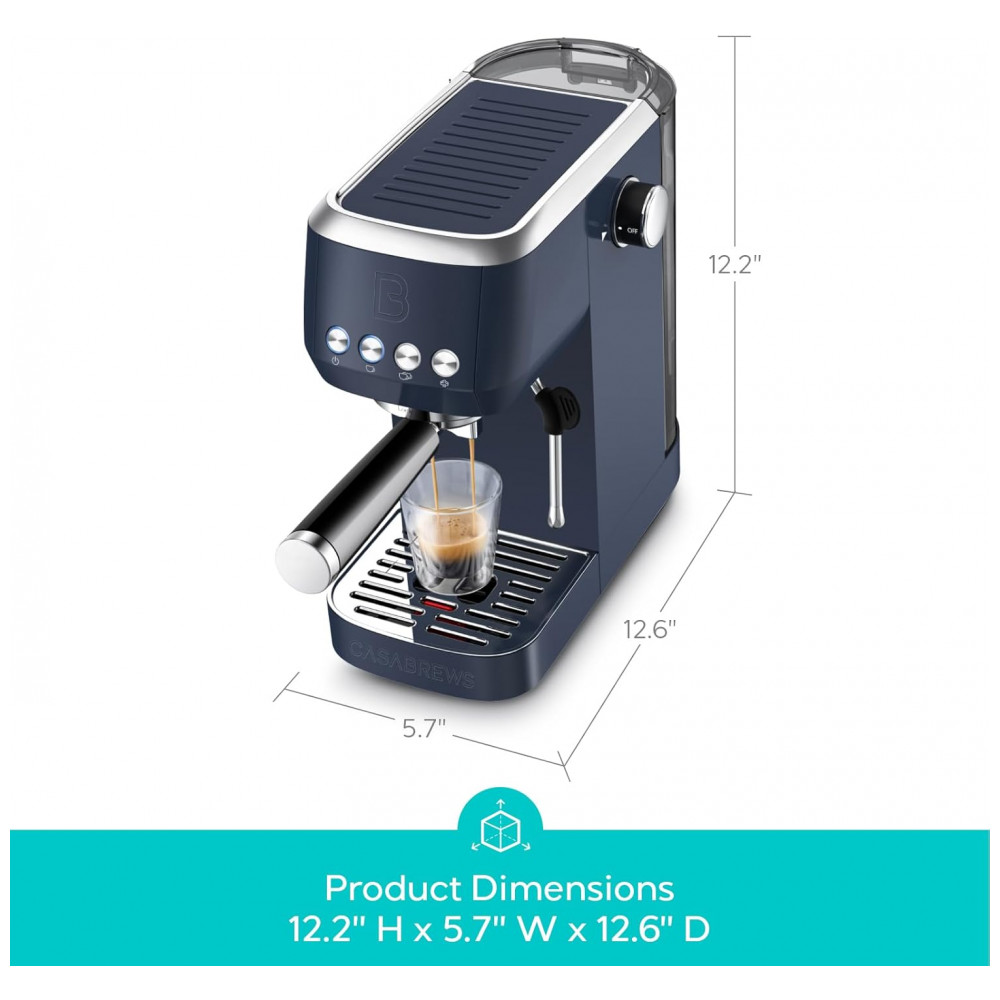 ECTQ8BM1X3YD0B_6-1.jpg - Máquina de Café Expresso CASABREWS 3700 Essential 20 Bar, Aço Inoxidável com Espumador de Leite, Cafeteira Espresso para Cappuccino, Latte,