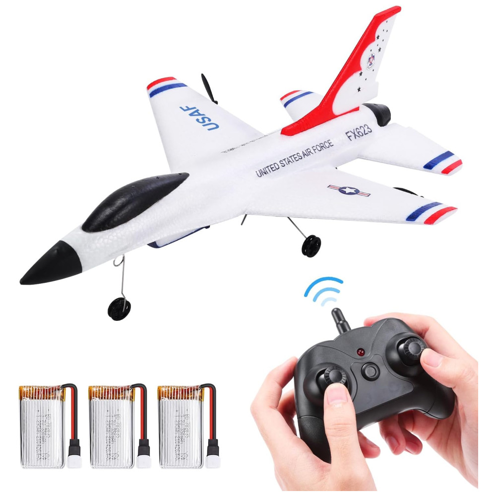 ECTQ8CMFDR790B_0-1.jpg - Avião de Controle Remoto F16 2.4G Design 2CH Idade Recomendada 14 EAGLESTONE Branco