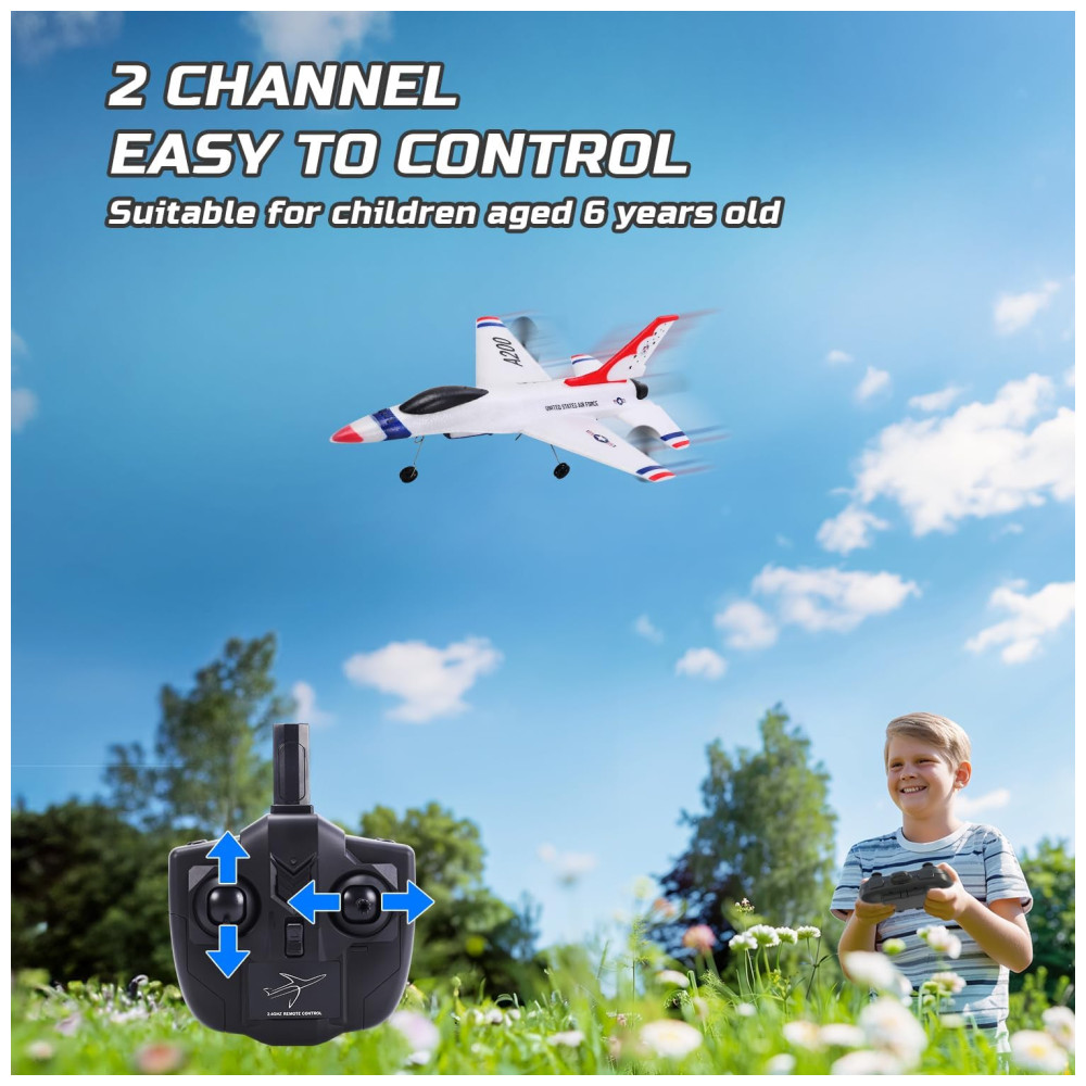 ECTQ8CMFDR790B_1-1.jpg - Avião de Controle Remoto F16 2.4G Design 2CH Idade Recomendada 14 EAGLESTONE Branco