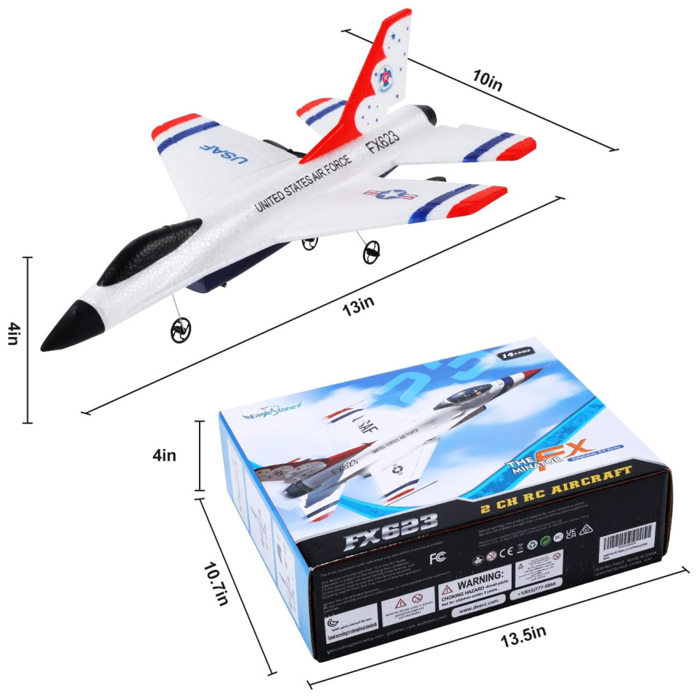 ECTQ8CMFDR790B_4-1.jpg - Avião de Controle Remoto F16 2.4G Design 2CH Idade Recomendada 14 EAGLESTONE Branco