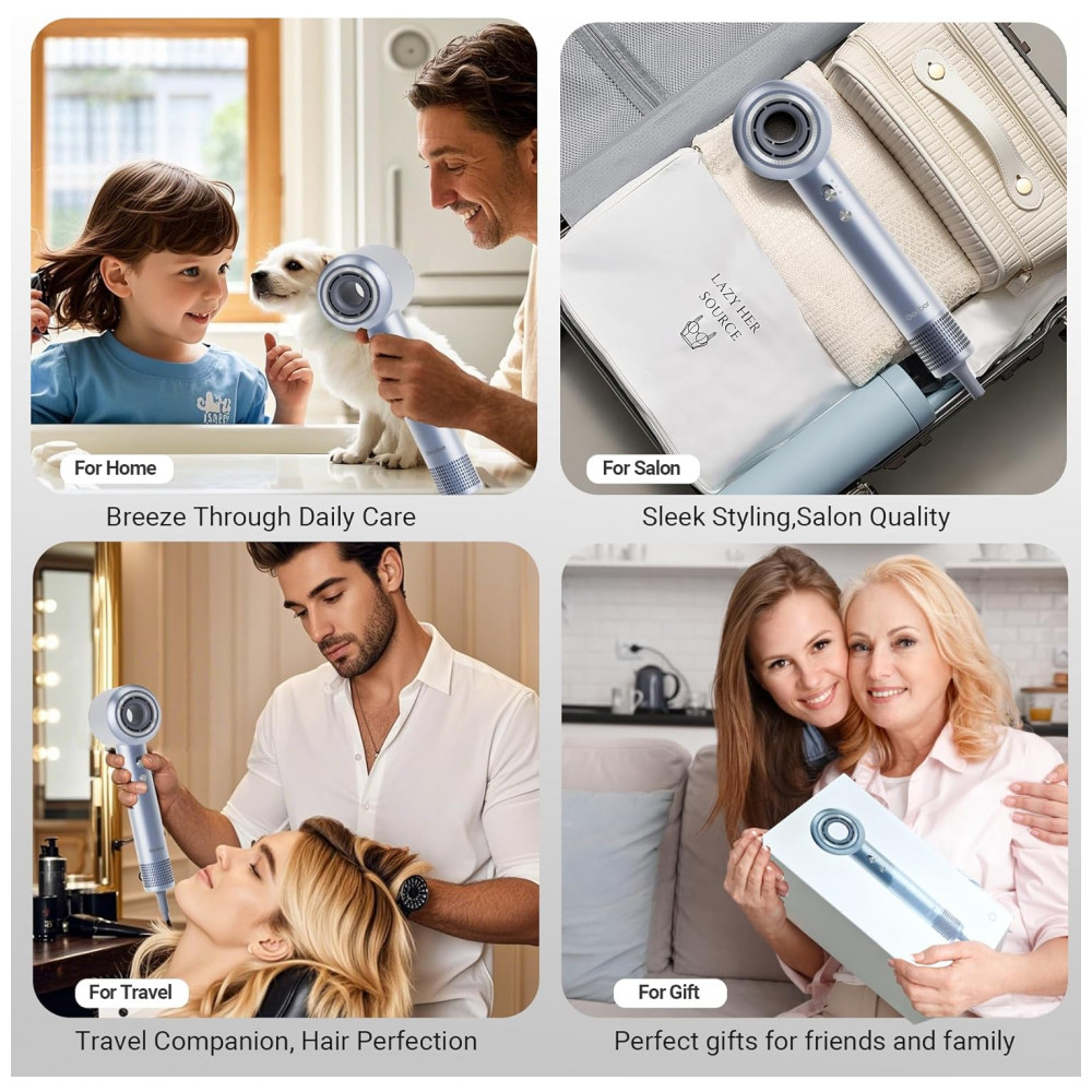 ECTQ8FPW9HPD0B_5-1.jpg - Secador de Cabelo Gaabor, 130000 RPM Íonico de Alta Velocidade para Secagem Rápida com 680 Milhões de Íons Negativos, Leve e Silencioso em Azul