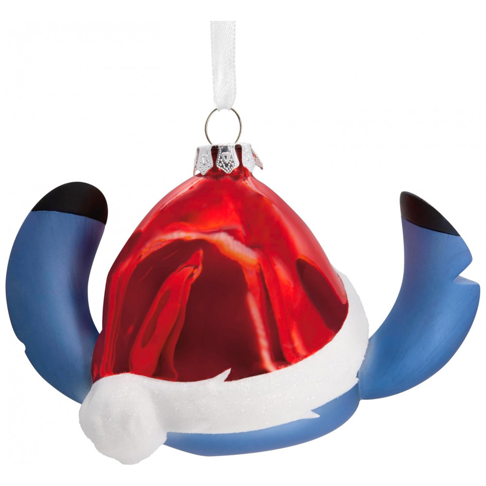 ECTQ8HZ18TSC0B_1-1.jpg - Enfeite de Natal Hallmark Disney Stitch com Chapéu de Papai Noel em Vidro Soprada Multicolorido, 12 x 8,3 x 8,3 cm
