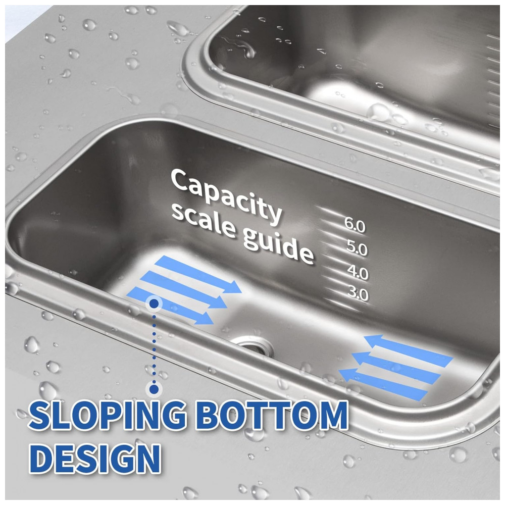 Máquina de Sorvete Comercial VEVOR, Alto Rendimento de 22-30 litros/h, Máquina de Sorvete Soft de Bancada com 2 Reservatórios de 6L e Cilindro de 2L, - Imagem 3