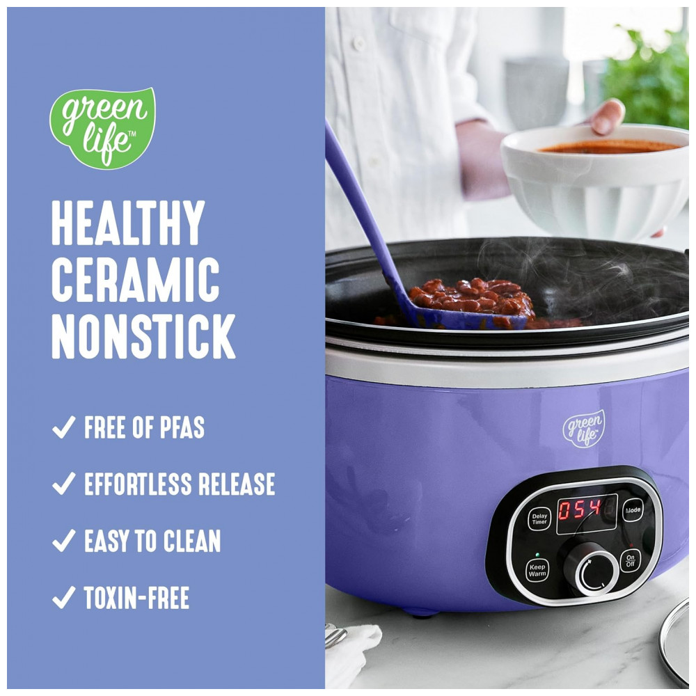 ECTQ8MTRW32D0B_1-1.jpg - Panela Elétrica GreenLife 5,68 litros Cerâmica, Livre de PFAS, Programável, Potência Removível e Saudável para Refeições em Família, Dourar na Boca do Fogão,