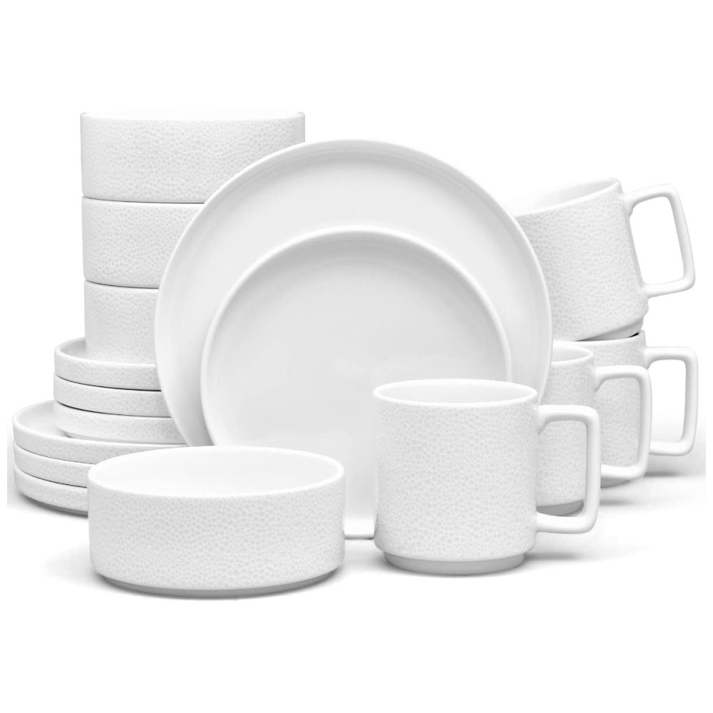 Aparelho de Jantar para Todas as Ocasiões, Elegância e Sofisticação para Sua Mesa com 16 Peças, Formato Redondo e Material de Porcelana, Noritake G010-16BP, Branco