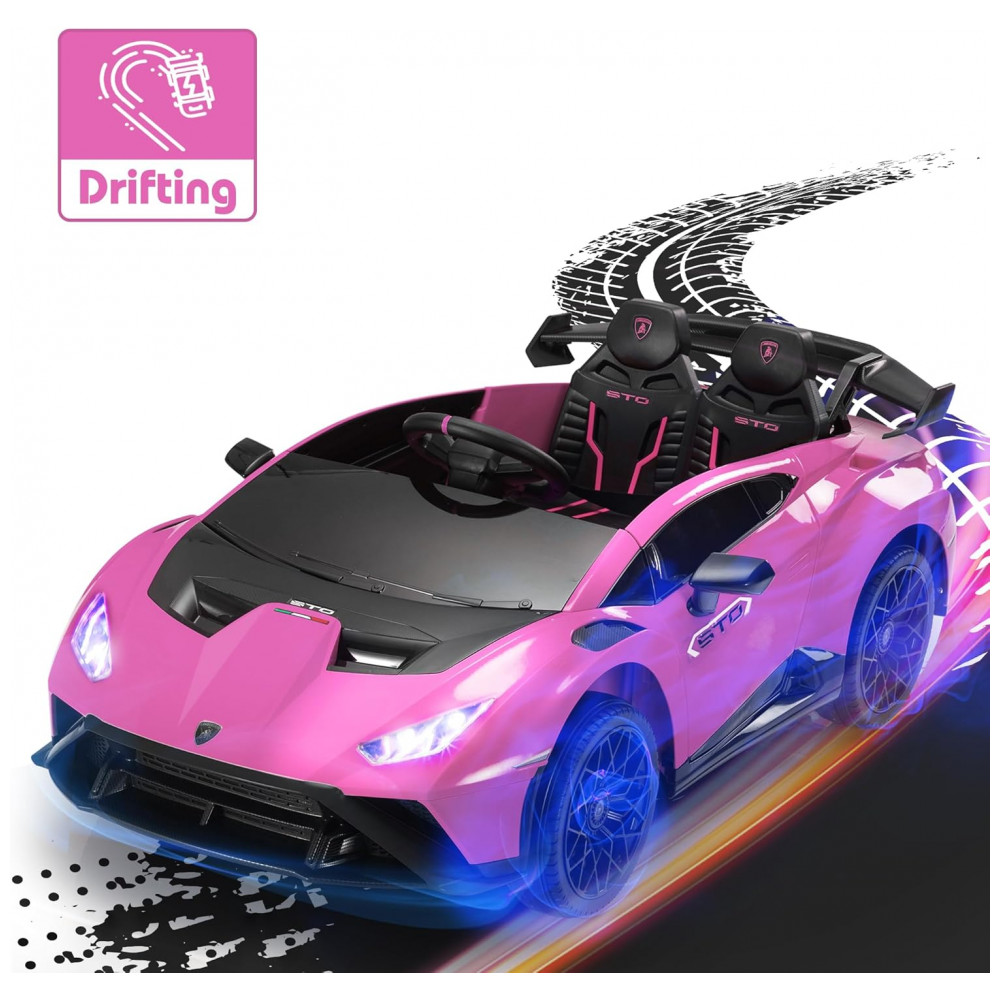 ECTQ8X2T54XC0B_7-1.jpg - Carrinho Elétrico Infantil Lamborghini 24V Drift TOBBI, Licenciado, 2 Motores, Controle Remoto, 6-10km/h, Rosa