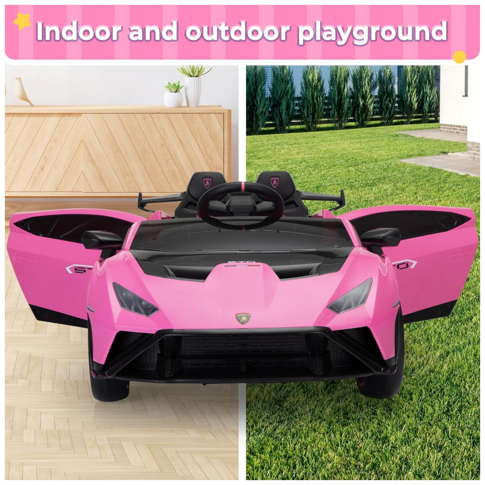 ECTQ8X2T54XC0B_8-1.jpg - Carrinho Elétrico Infantil Lamborghini 24V Drift TOBBI, Licenciado, 2 Motores, Controle Remoto, 6-10km/h, Rosa