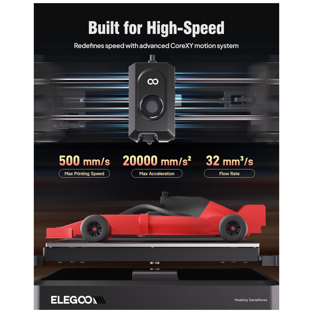 Impressora 3D ELEGOO Centauri Carbon, CoreXY 500mms Alta Velocidade de Impressão com Autocalibração, Bico de 320C e Câmera Integrada, - Imagem 3