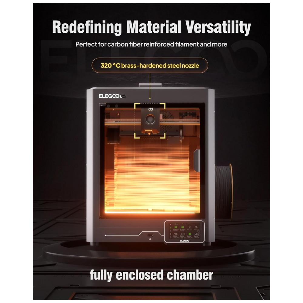 Impressora 3D ELEGOO Centauri Carbon, CoreXY 500mms Alta Velocidade de Impressão com Autocalibração, Bico de 320C e Câmera Integrada, - Imagem 4
