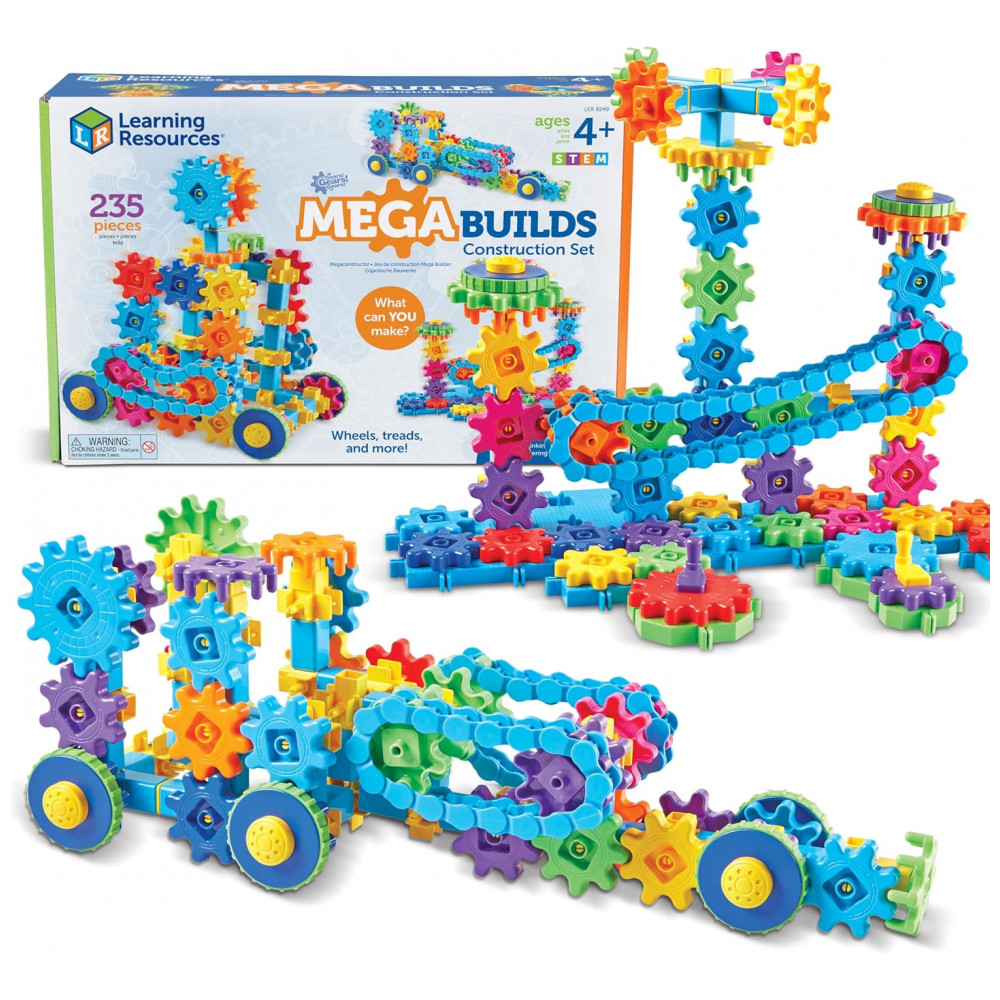 Learning Resources Gears! Gears! Gears! Deluxe Building Set – Kit STEM de Construção com 100 Peças Coloridas para Crianças a partir de 3 anos
