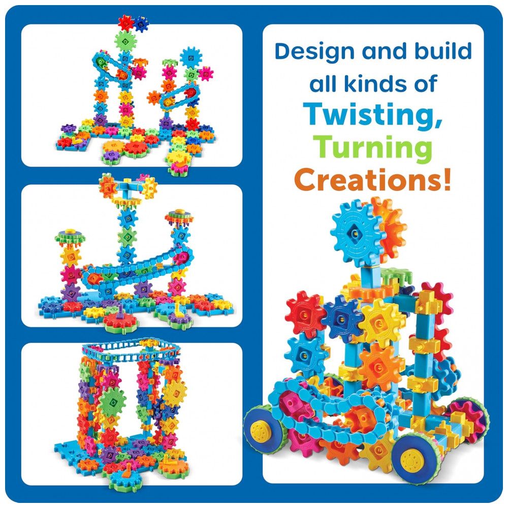 Learning Resources Gears! Gears! Gears! Deluxe Building Set – Kit STEM de Construção com 100 Peças Coloridas para Crianças a partir de 3 anos - Imagem 4