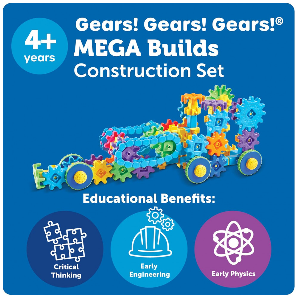 Learning Resources Gears! Gears! Gears! Deluxe Building Set – Kit STEM de Construção com 100 Peças Coloridas para Crianças a partir de 3 anos - Imagem 5