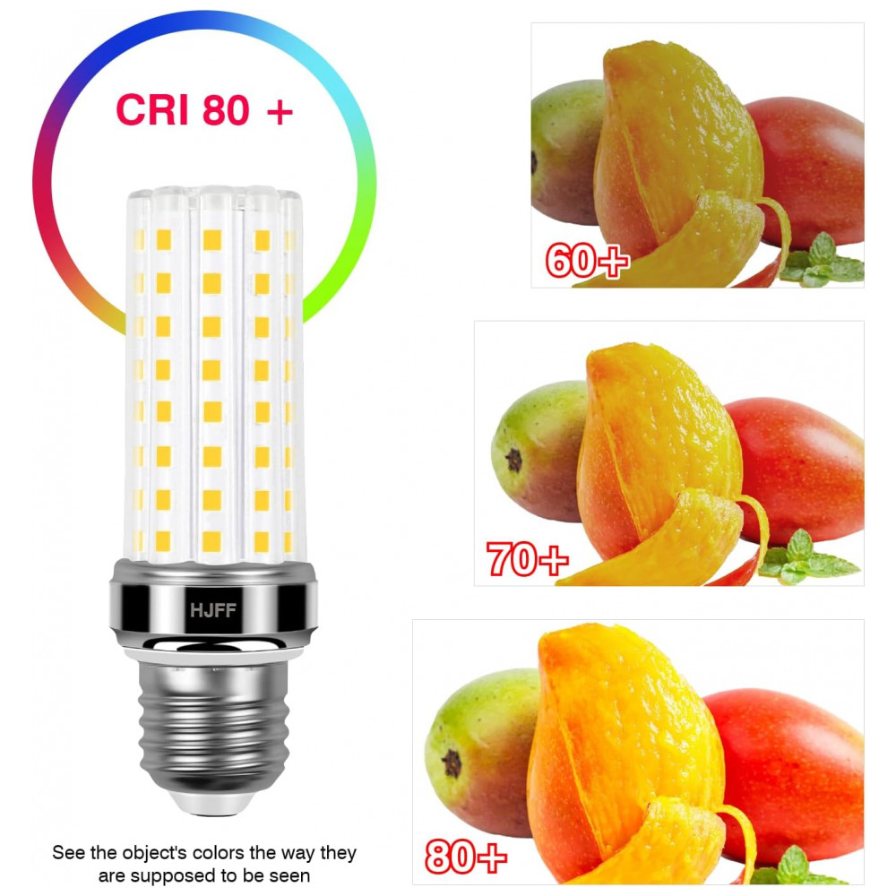 Kit 4 lâmpadas LED Corn 20W 2500 lúmens 3000K branco quente E26/E27, equivalente 200W, super brilhante, não dimmable, para casa, garagem,HJFF - Imagem 3