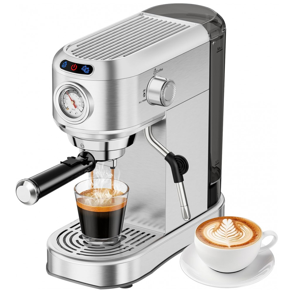 ECTQ921WF4HF0B_0-1.jpg - Máquina de Espresso 20 Bar, Vaporizador Profissional, Manômetro, Compacta, ANYCOLD, Inox, Prata, 110V