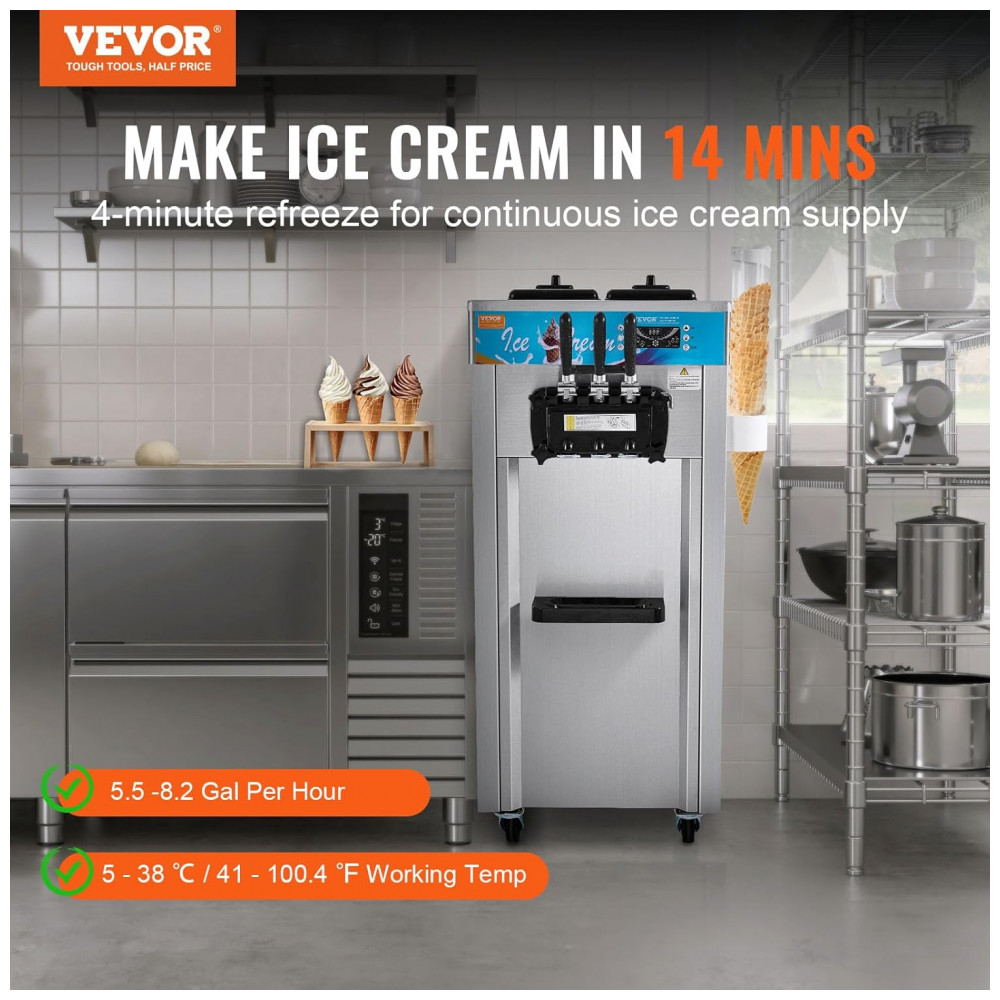 ECTQ977TCY1D0B_1-1.jpg - Máquina de Sorvete Comercial VEVOR, Produção de 21L por Hora, 1800W 3 Sabores Soft Serve, 2 Cilindros em Aço Inoxidável de 5.5L, Painel LED