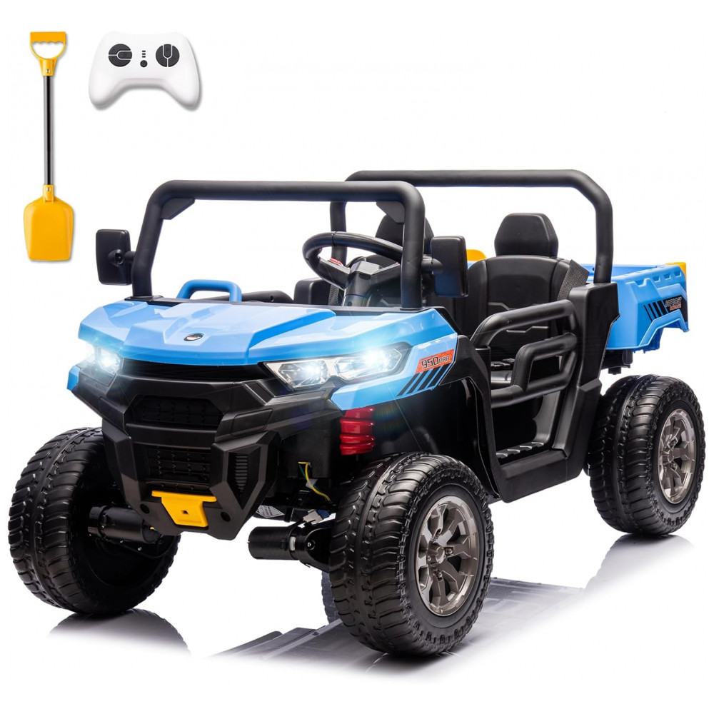 ECTQ9J77TXKD0B_0-1.jpg - Caminhão Basculante Infantil Elétrico Sopbost Azul 24V 2 Lugares 4 Motores 75W Caçamba Automática 4WD Pneus EVA Controle Bluetooth