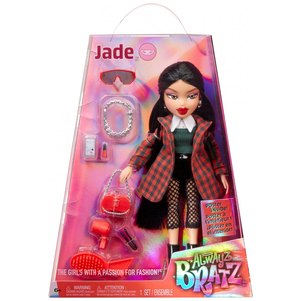 Boneca de Moda Bratz Alwayz Jade com 14 Acessórios e Pôster