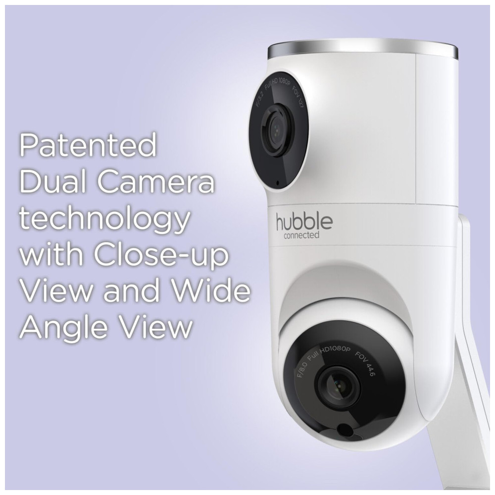 ECTQ9N5R226B0B_1-1.jpg - Babá Eletrônica com Câmera Dupla Inteligente HD e Visão Noturna HUBBLE CONNECTED Branca