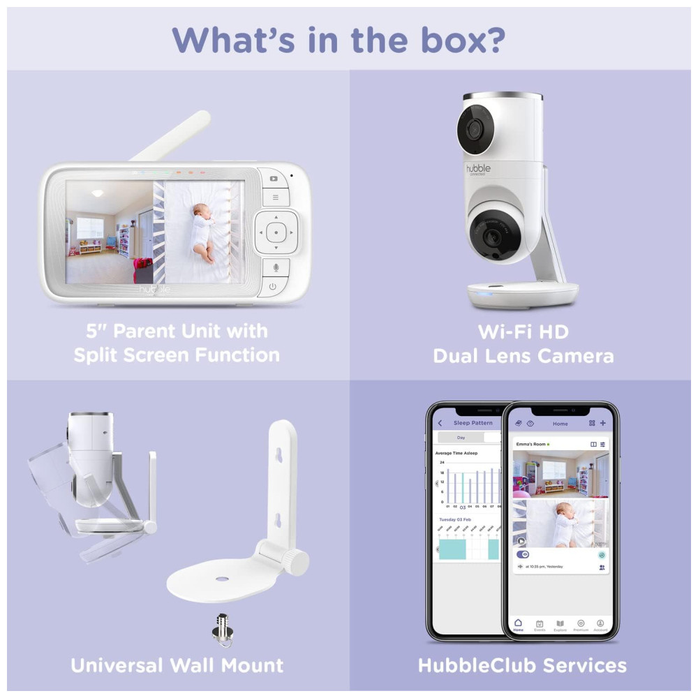 ECTQ9N5R226B0B_9-1.jpg - Babá Eletrônica com Câmera Dupla Inteligente HD e Visão Noturna HUBBLE CONNECTED Branca