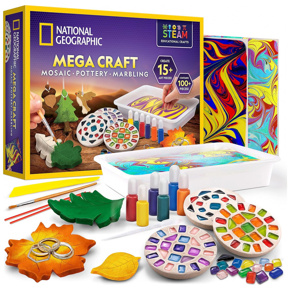 ECTQ9NJXSKSB0B_0-1.jpg - Mega Kit Artes & Artesanato – Brinquedo Educativo STEM, 3‑em‑1 Criatividade para Crianças, Presente Criativo, National Geographic