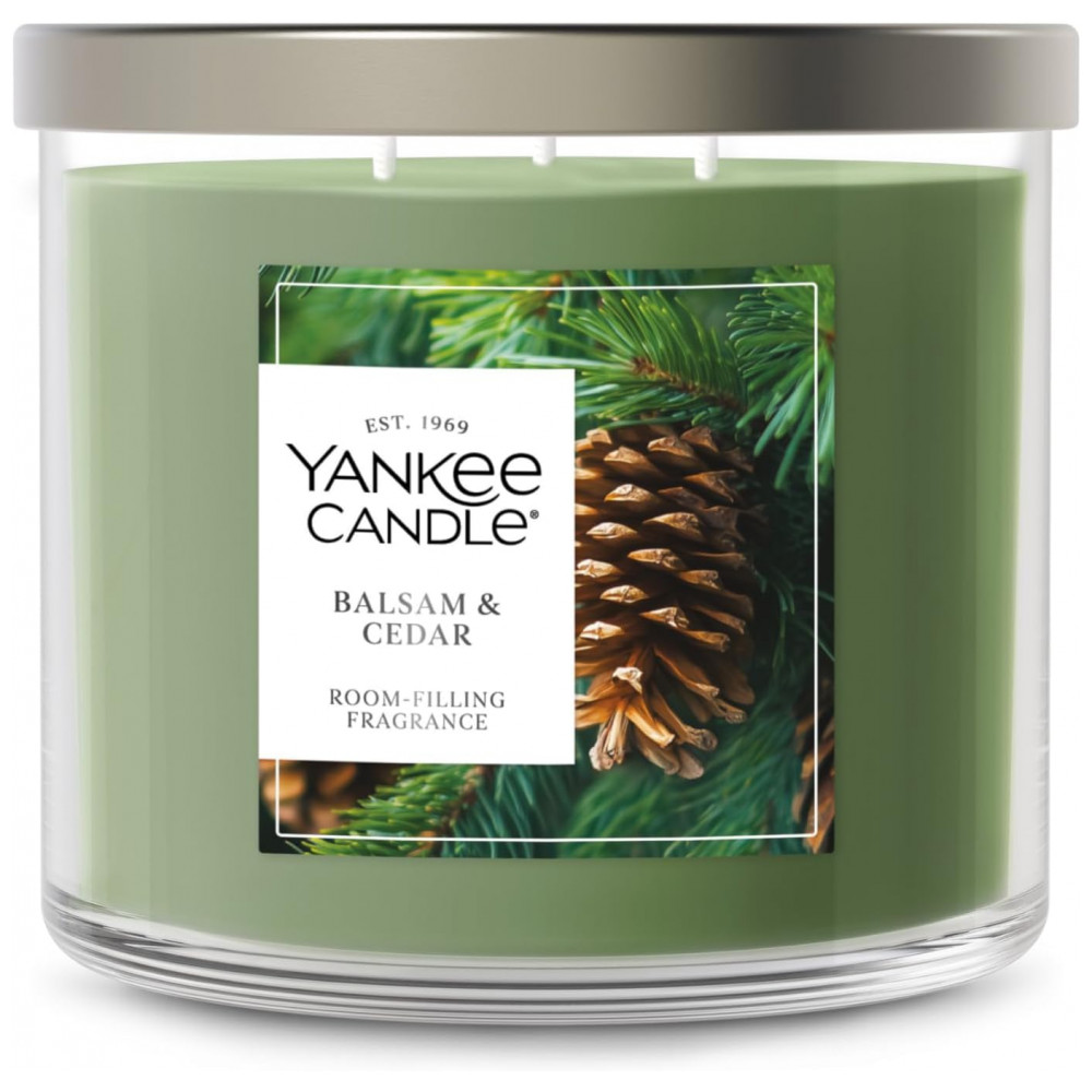 Vela Yankee Candle 3 Pavios, Vela Perfumada com até 40 Horas de Queima, Mistura Premium de Cera Vegetal para Perfume Duradouro e Consistente do Primei