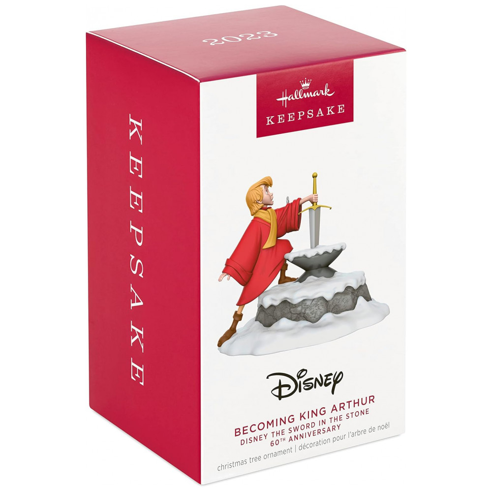 ECTQ9Q81NQZB0B_2-1.jpg - Enfeite Natalino Hallmark Keepsake Disney A Espada Era a Lei 60º Aniversário Tornando-se Rei Arthur, Plástico 8,1x6,7x6,4 cm
