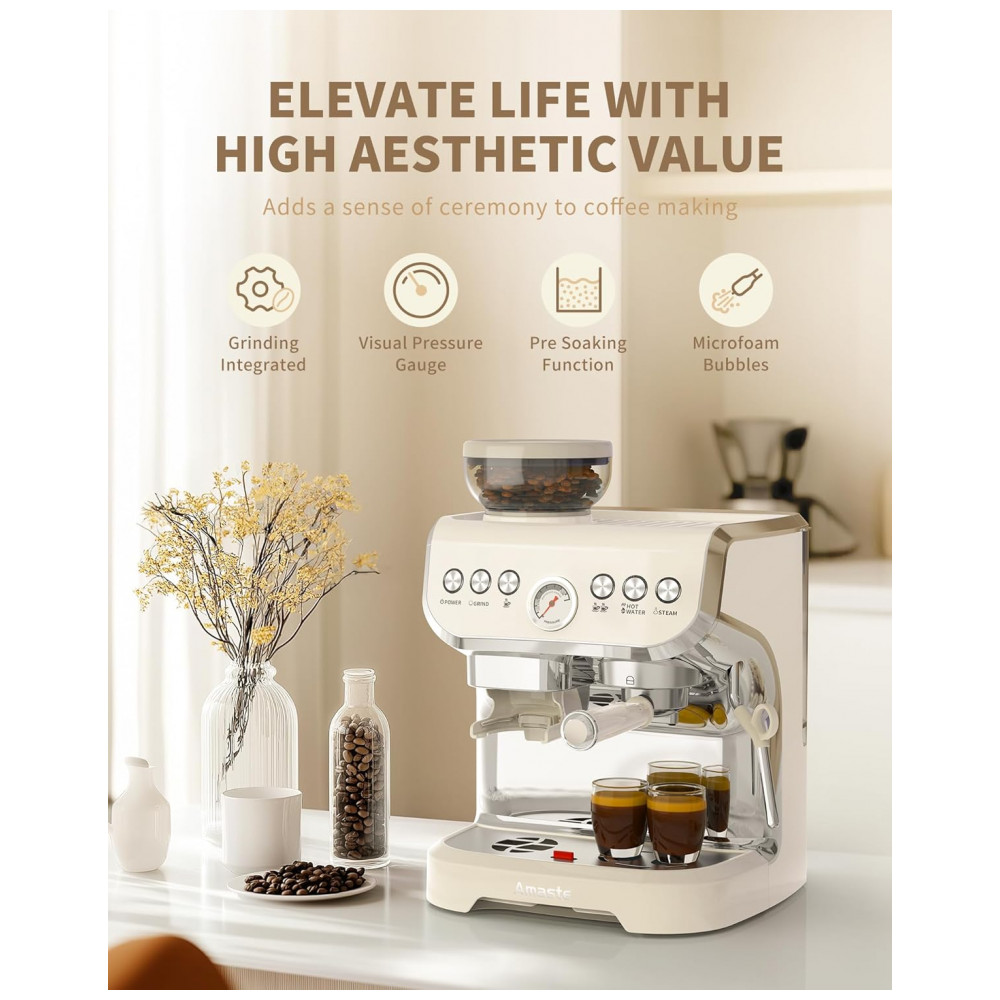 ECTQ9VSDYWPF0B_1-1.jpg - Cafeteira Espresso Amaste 15 Bar com Moinho Integrado Vaporizador 2L Branco Kit Barista Pre-Infusão AC-517EA 110V