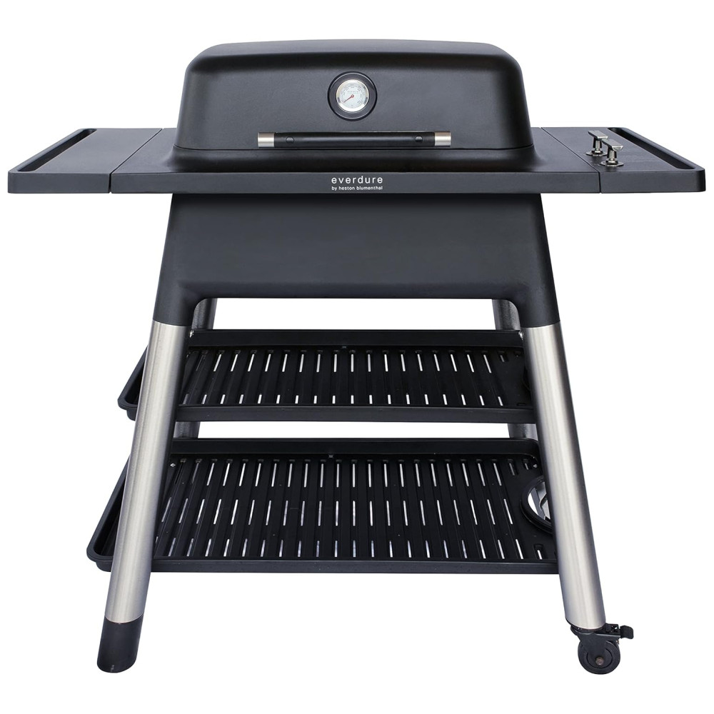 ECTQ9Z1Q34L80B_0-1.jpg - Churrasqueira a Gás 22.000 BTU com 2 Queimadores e Mesas Laterais em Aço Inoxidável EVERDURE HBG2BUS Preto