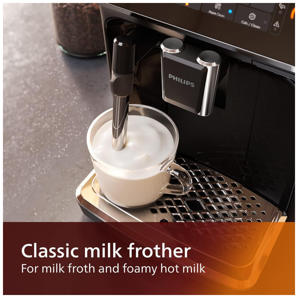 ECTQ9ZHDVDV70B_3-1.jpg - Máquina de Café Expresso com Painel Digital e Bocal de Leite 110V PHILIPS 3200 Preta