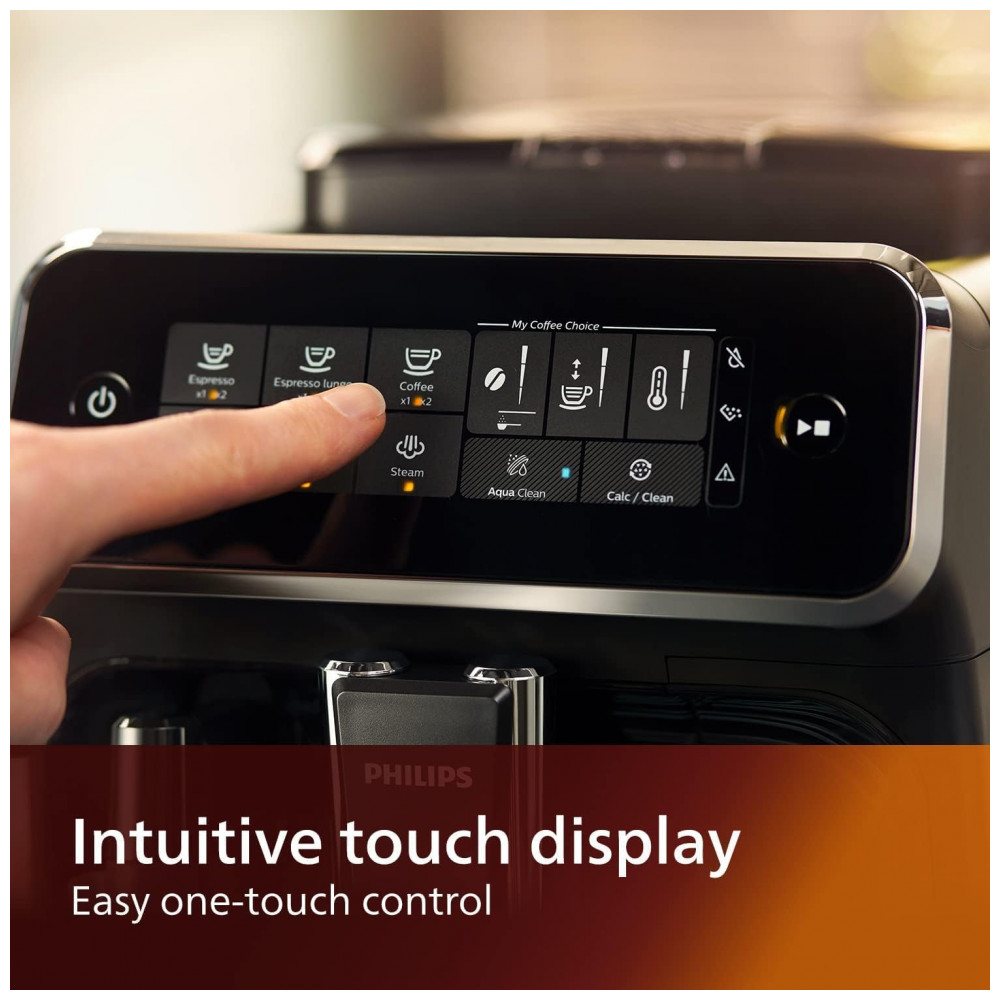 ECTQ9ZHDVDV70B_4-1.jpg - Máquina de Café Expresso com Painel Digital e Bocal de Leite 110V PHILIPS 3200 Preta