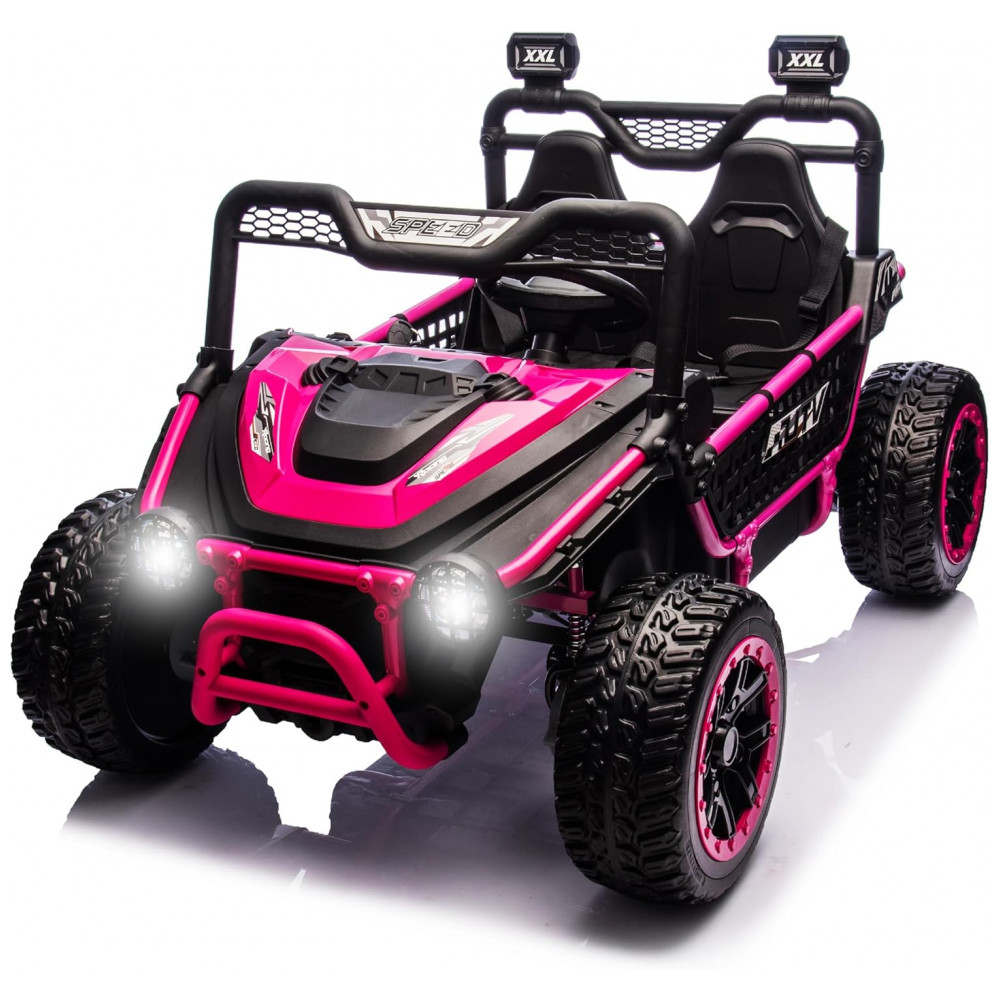 ECTQ9ZNH5Q5F0B_0-1.jpg - UTV Infantil Elétrico Sopbost Rosa 24V 2 Lugares XXL 4 Motores 75W 4WD Pneus EVA Controle Remoto Bluetooth Estrutura Metálica
